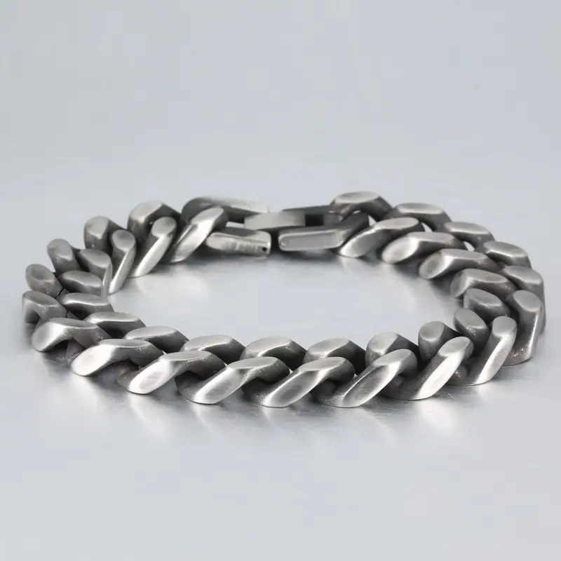 Titanium Steel Bracelets Retro Four-Sided Grinding