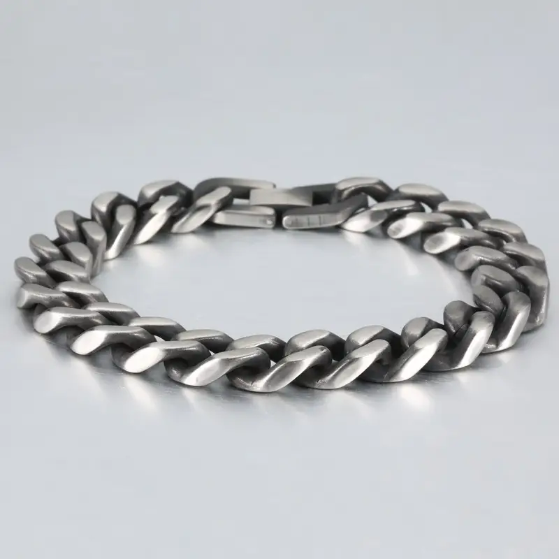 Titanium Steel Bracelets Retro Four-Sided Grinding