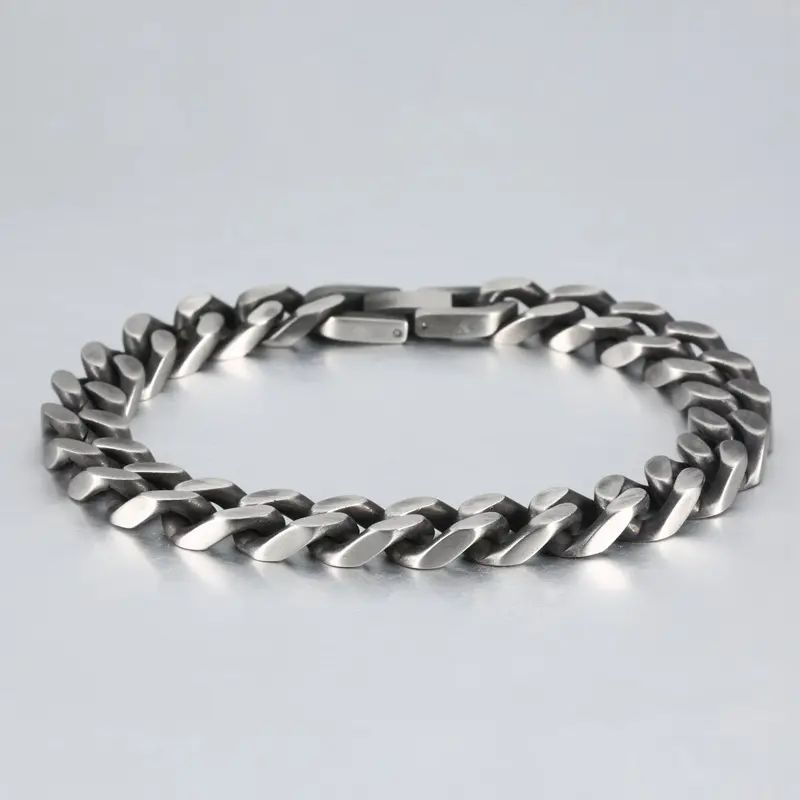 Titanium Steel Bracelets Retro Four-Sided Grinding