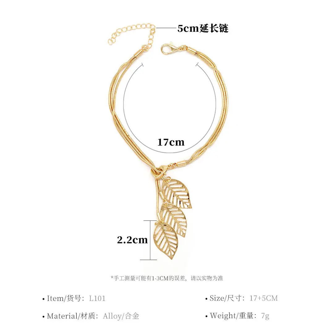 Leaf Design Gold Bracelet for Women