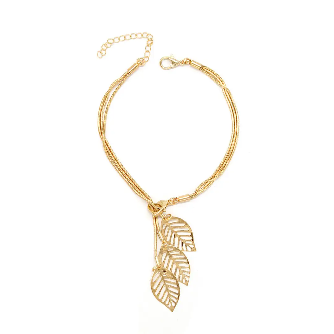 Leaf Design Gold Bracelet for Women