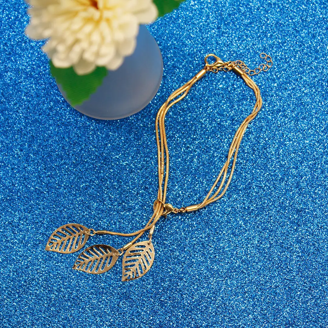 Leaf Design Gold Bracelet for Women