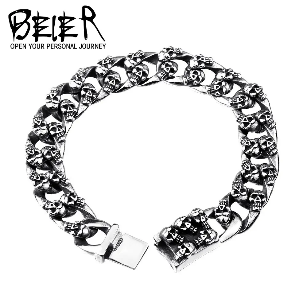 Skull Bracelet Titanium Steel Men Daily Wear