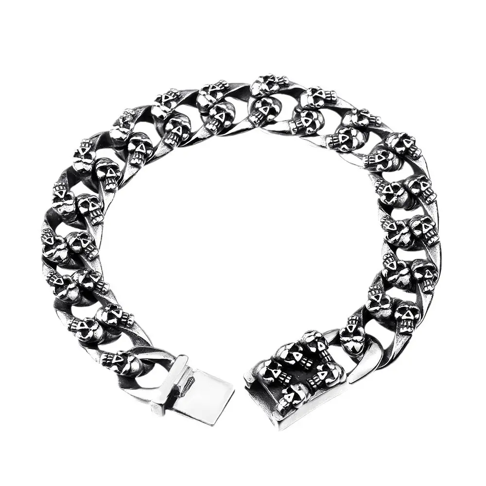 Skull Bracelet Titanium Steel Men Daily Wear