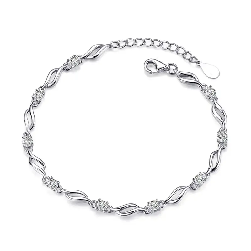 Stylish Twisted Crystal Love Bracelet for Women