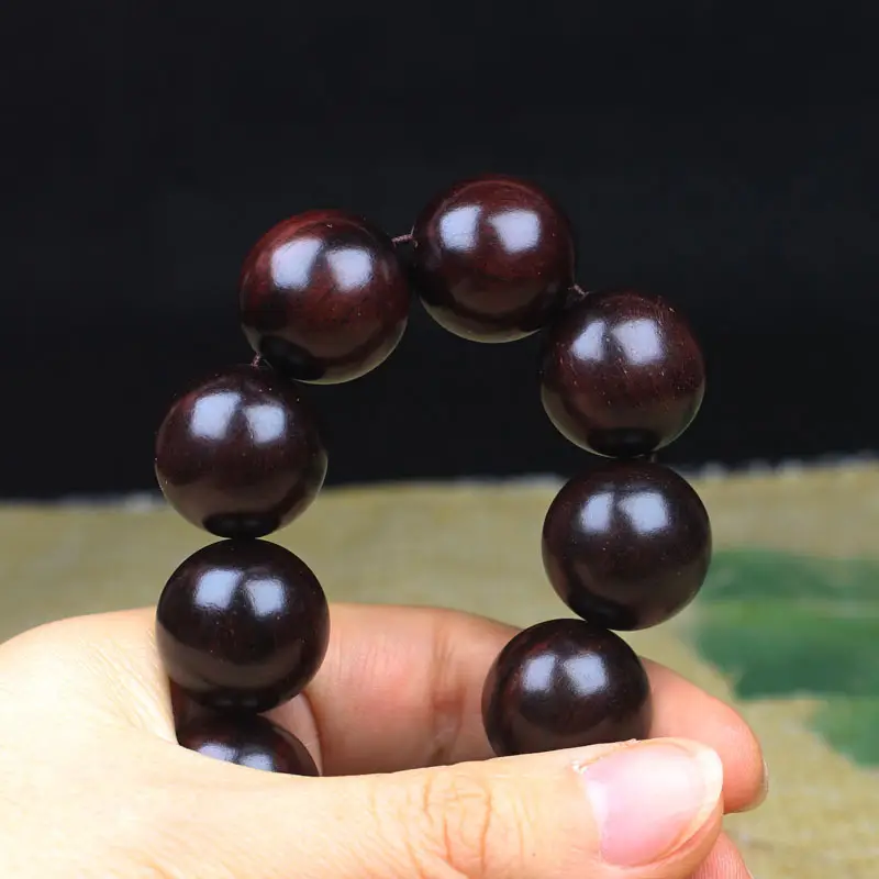 Large Leaf Sandalwood Bracelet Brown Modern Design