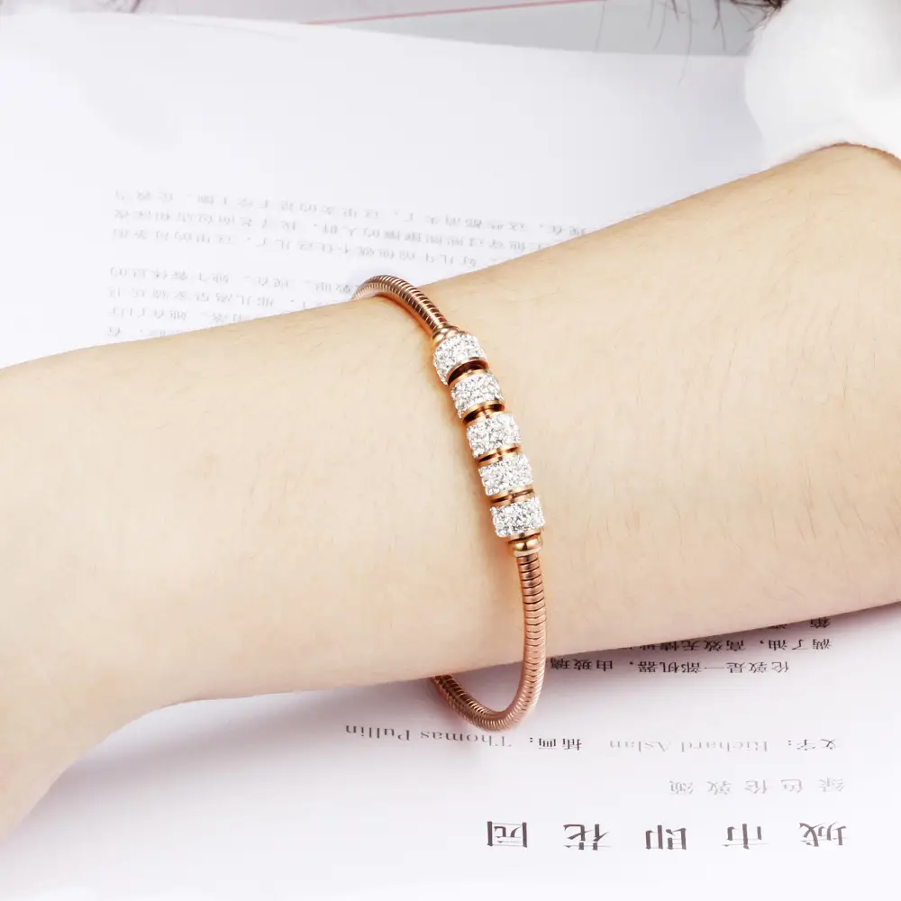 18K Gold Plated Crystal Buckle Bracelet for Women