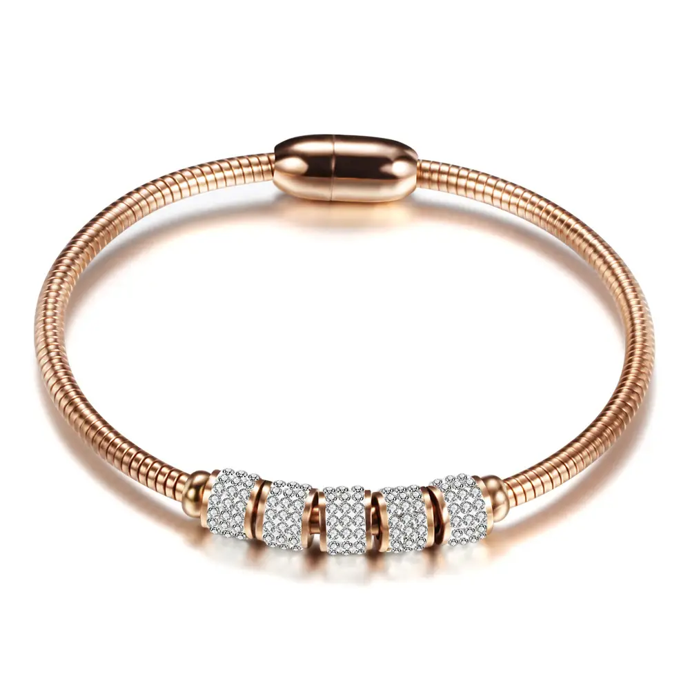18K Gold Plated Crystal Buckle Bracelet for Women