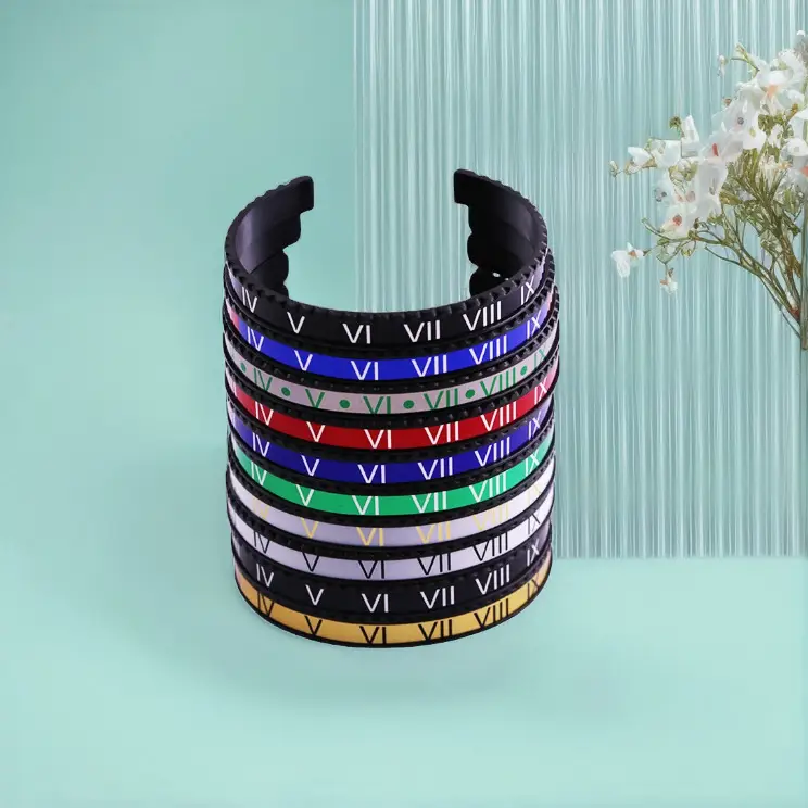 Adjustable C-Bracelets with Roman Numeral Design