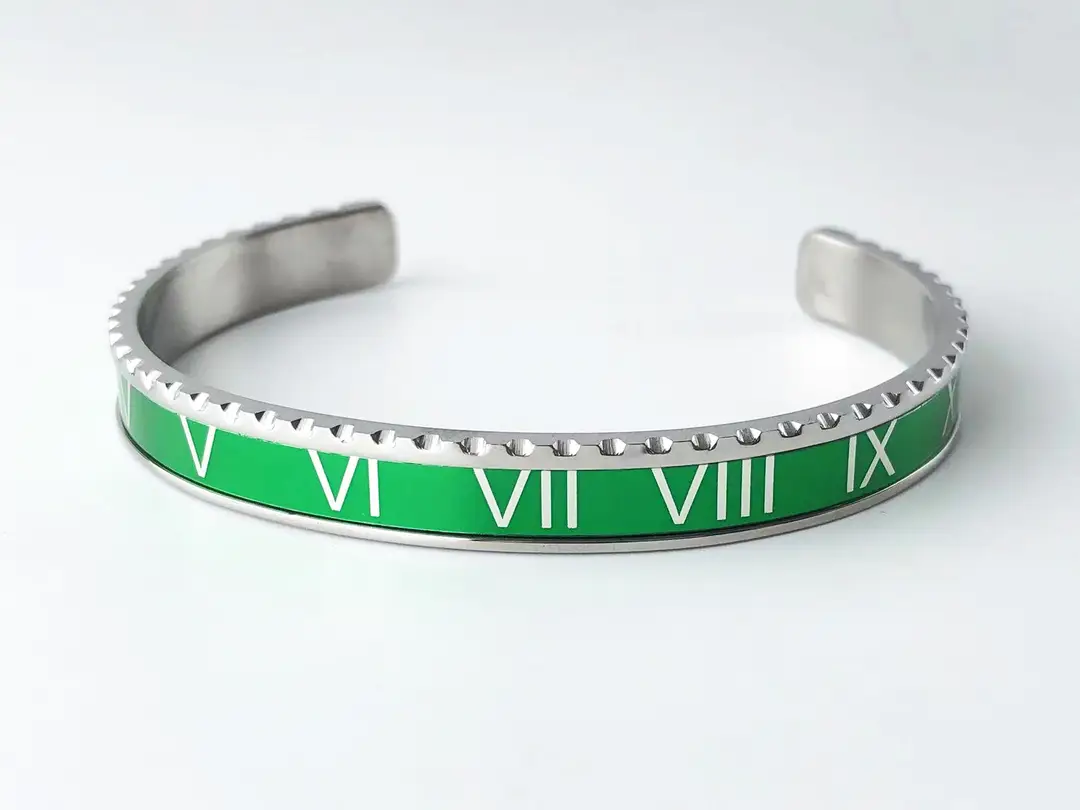 Adjustable C-Bracelets with Roman Numeral Design