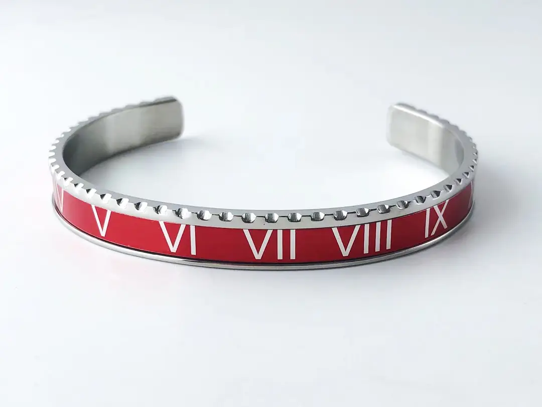 Adjustable C-Bracelets with Roman Numeral Design