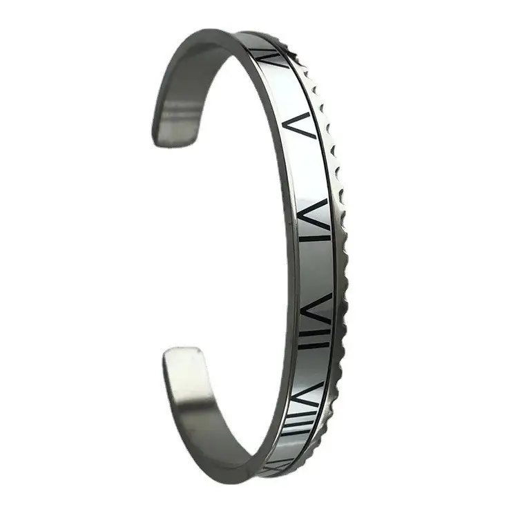 Adjustable C-Bracelets with Roman Numeral Design