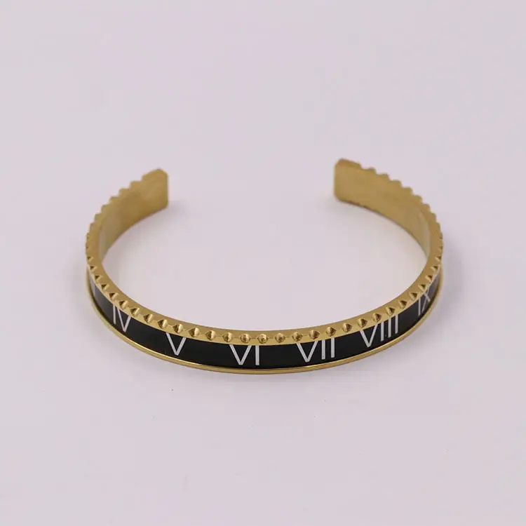 Adjustable C-Bracelets with Roman Numeral Design