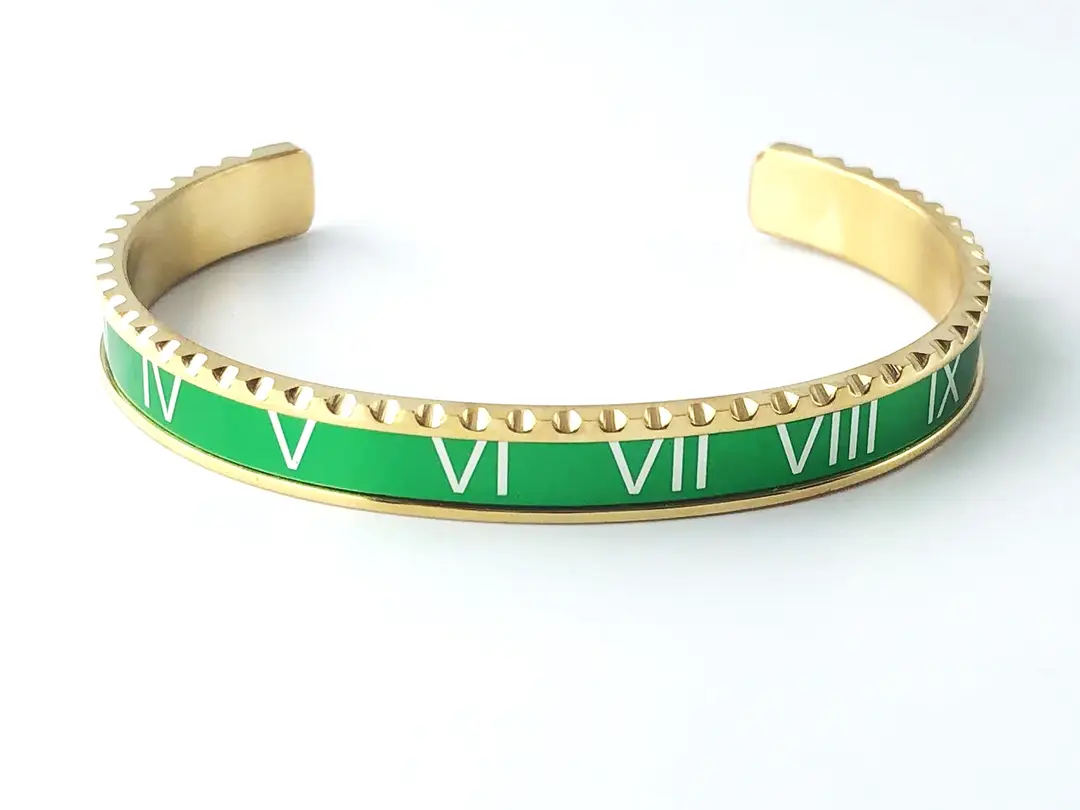 Adjustable C-Bracelets with Roman Numeral Design