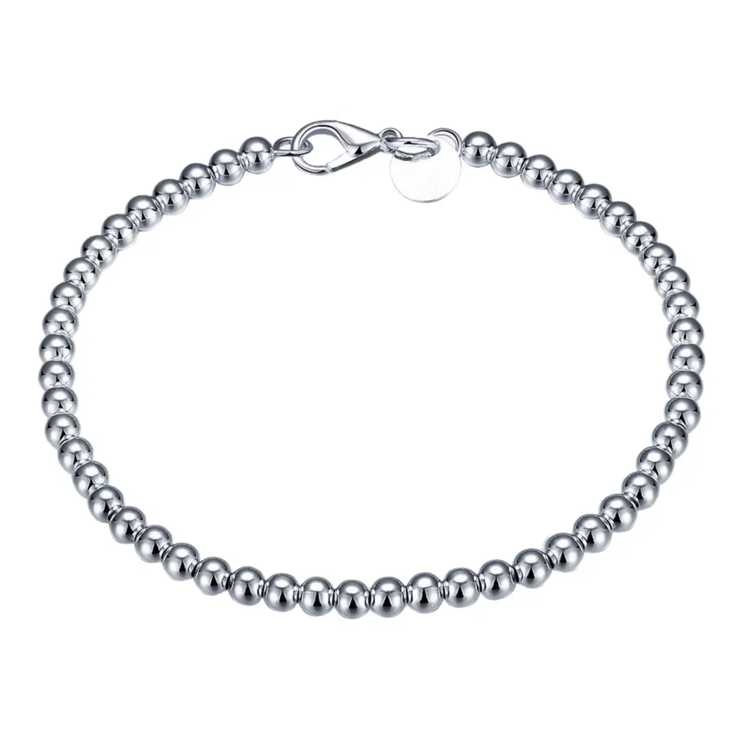 Silver Plated Hollow Bead Bracelet for Women