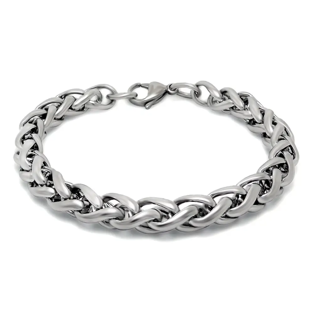 Tactical Steel Bracelet Silver with Lobster Clasp