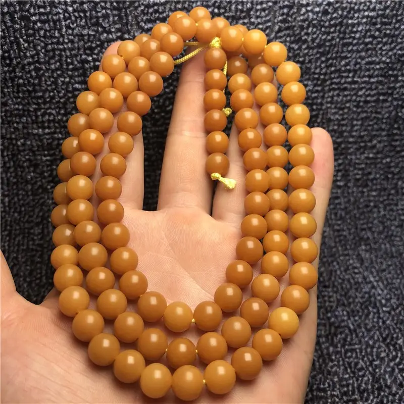 Weathered Amber 108 Beads Bracelet for Daily Wear