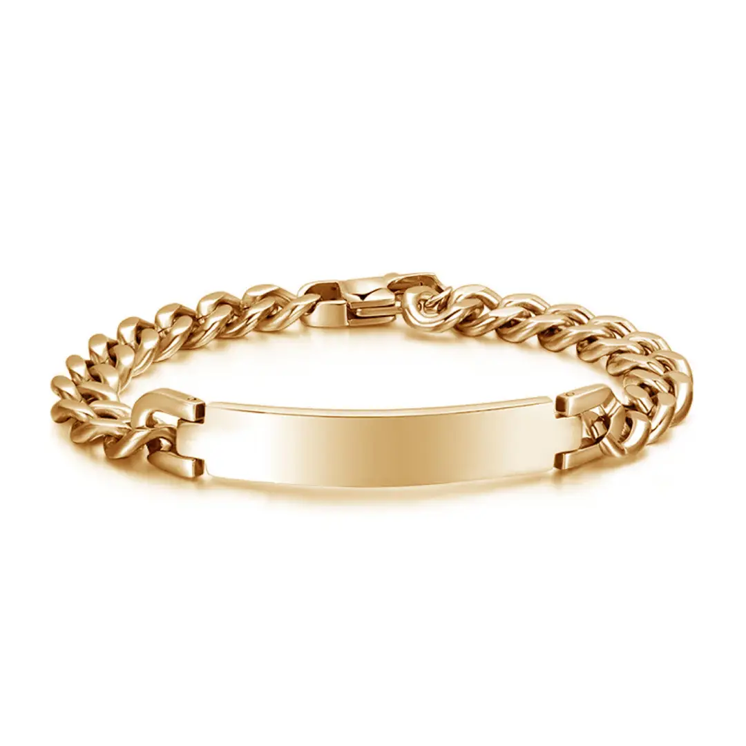Titanium Steel Bracelet for Men, Silver, Chain Design, Lightweight, Durable