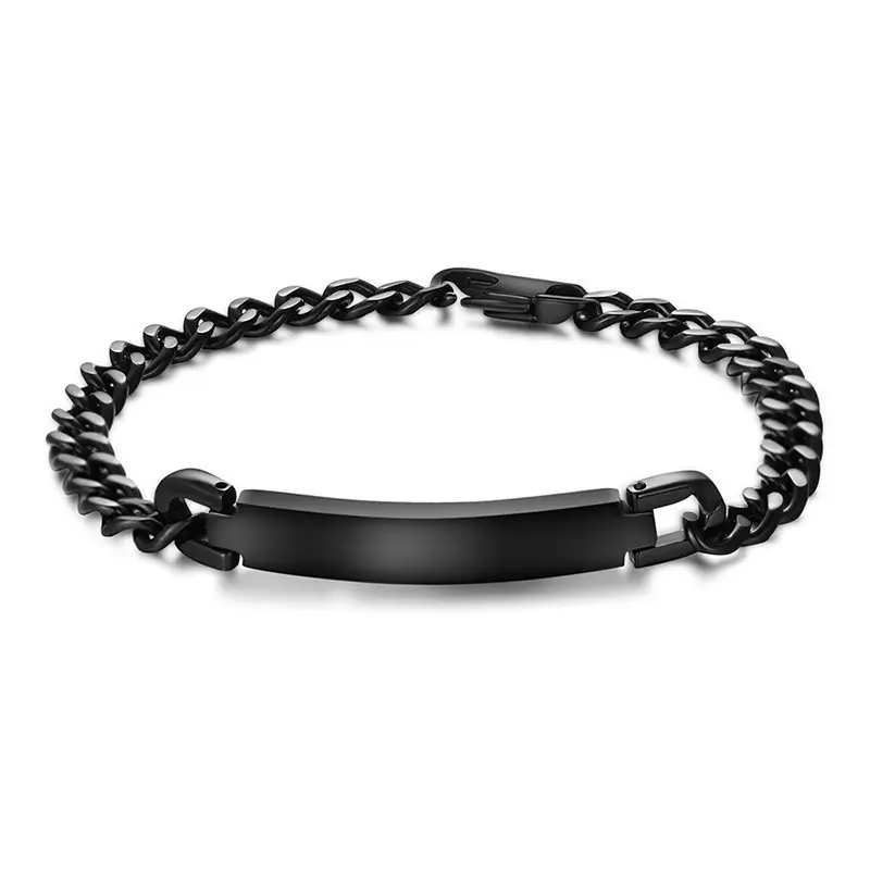 Titanium Steel Bracelet for Men, Silver, Chain Design, Lightweight, Durable