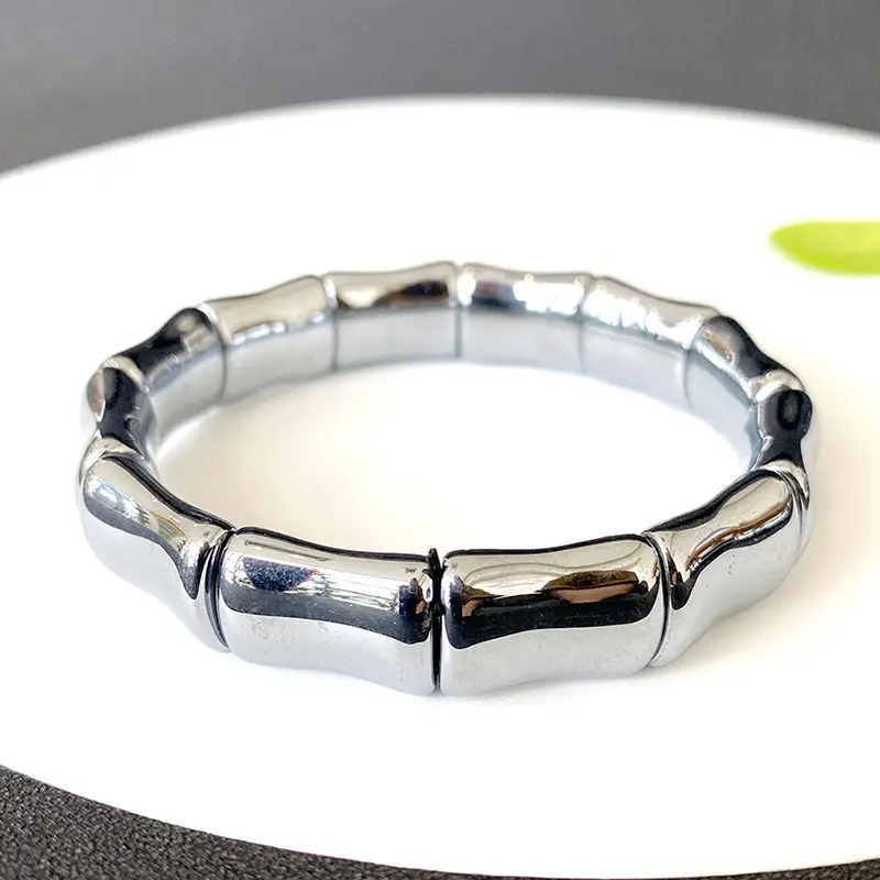 Modern Geometric Silver Bracelet for Men Women