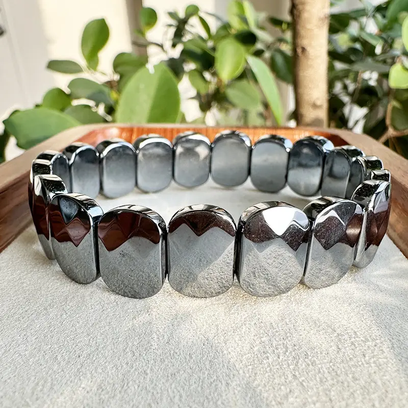 Modern Geometric Silver Bracelet for Men Women