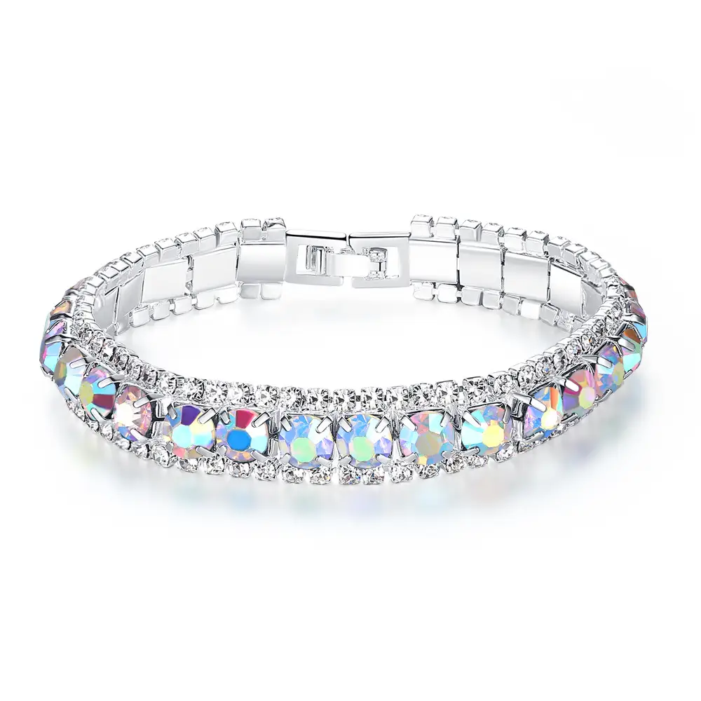 Blue Crystal Bracelet for Women Wedding Office Daily Wear