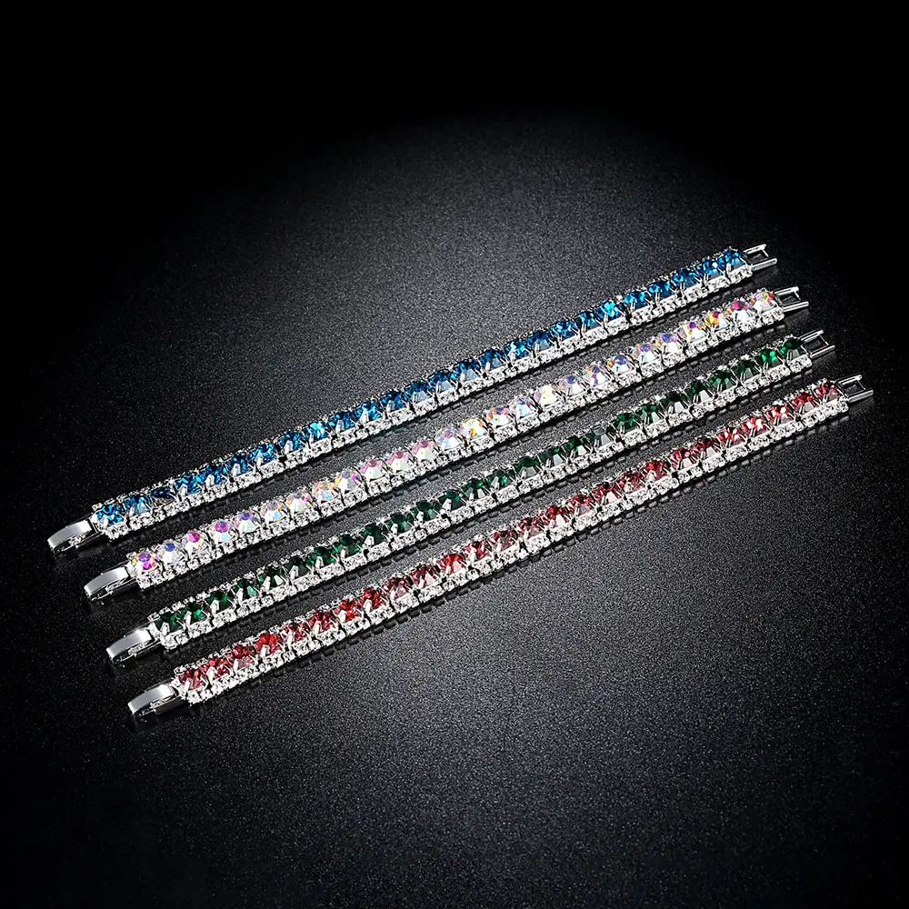 Blue Crystal Bracelet for Women Wedding Office Daily Wear