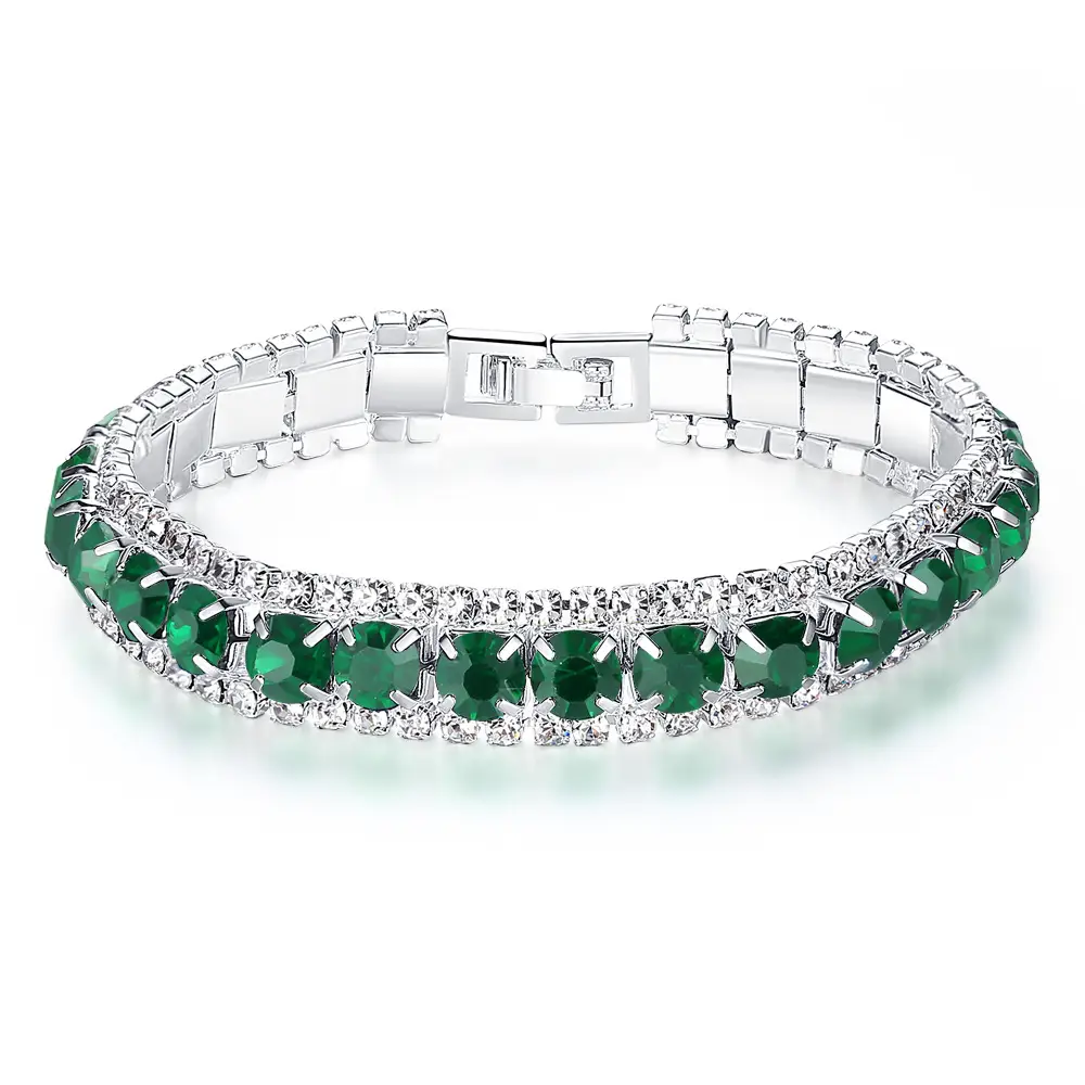 Blue Crystal Bracelet for Women Wedding Office Daily Wear