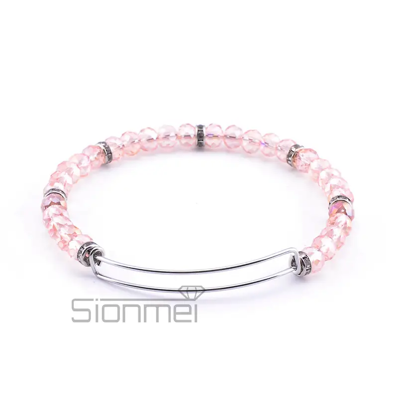 Purple Crystal Push-Pull Bracelet for Women