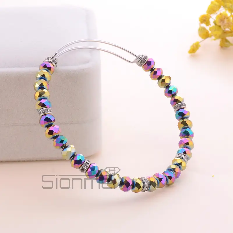 Purple Crystal Push-Pull Bracelet for Women