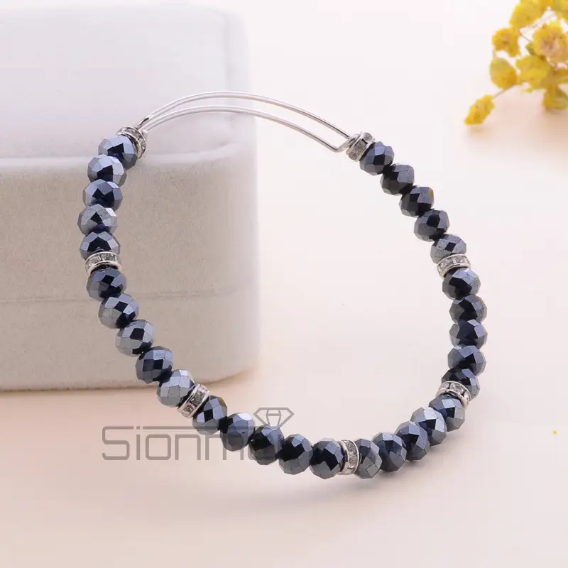 Purple Crystal Push-Pull Bracelet for Women