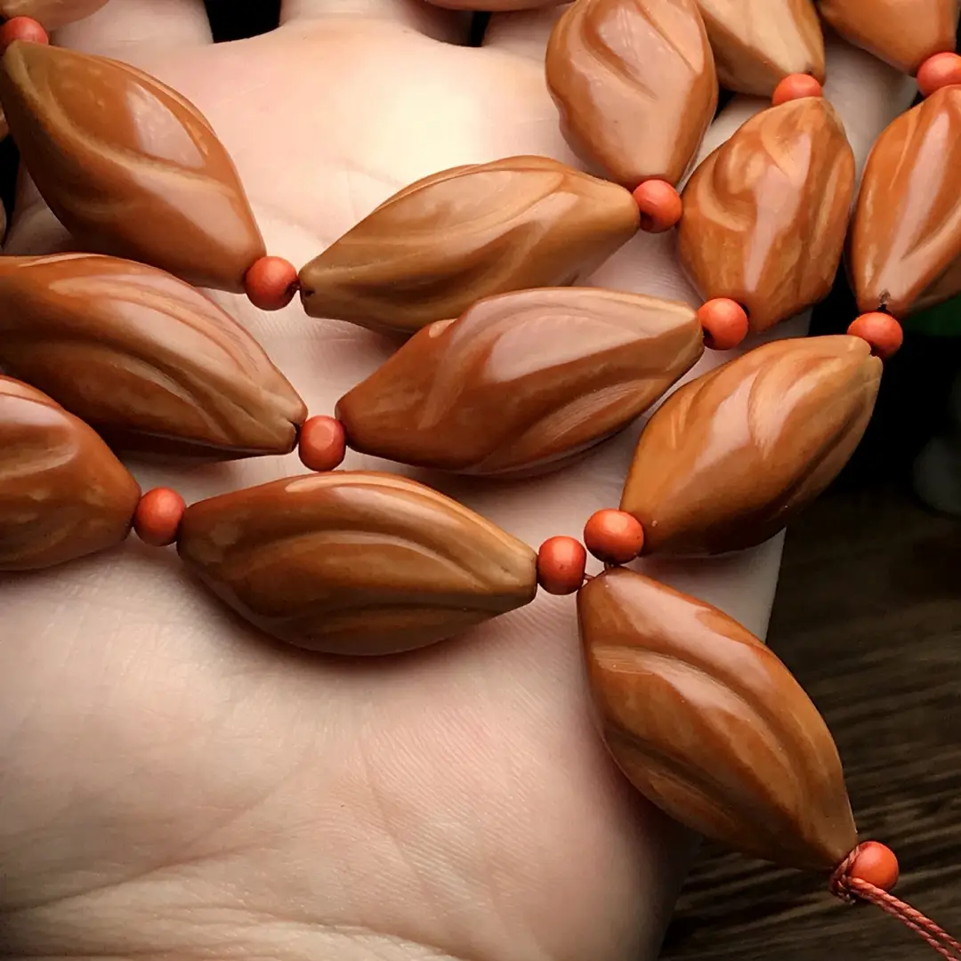 Olive Kernel Bracelet with Orange Accents for Daily Wear