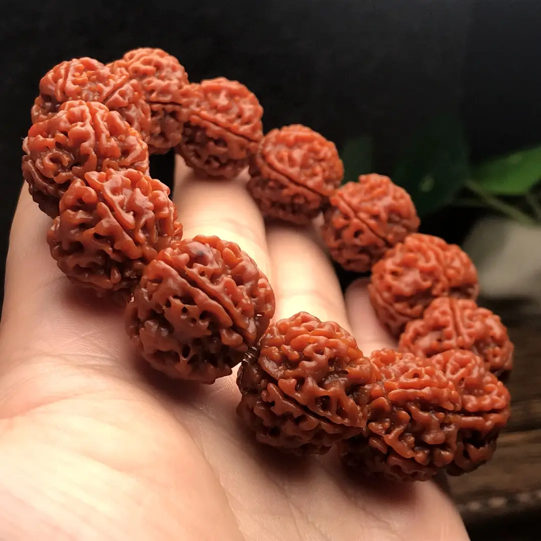 Red Five-Petal Handcrafted Bracelet for Men Women