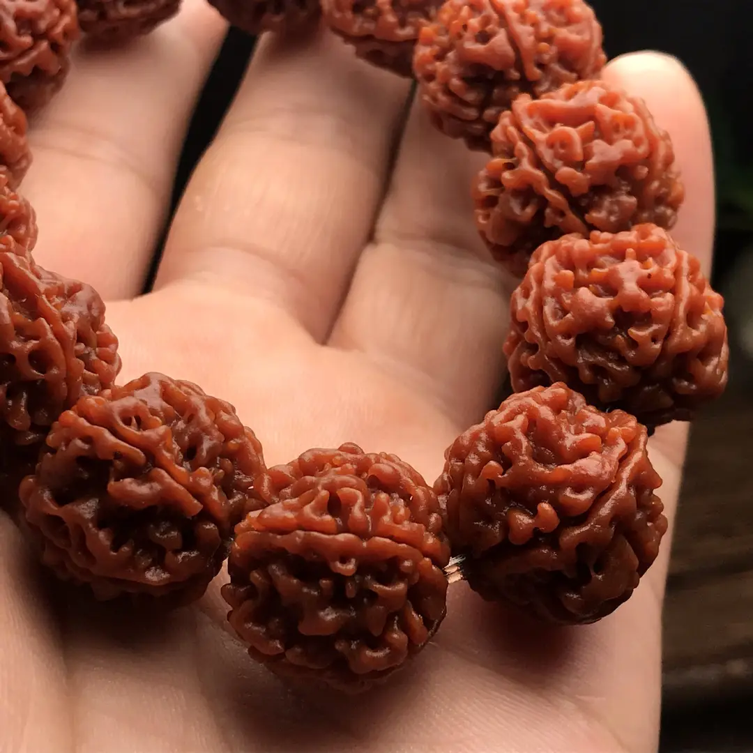 Red Five-Petal Handcrafted Bracelet for Men Women