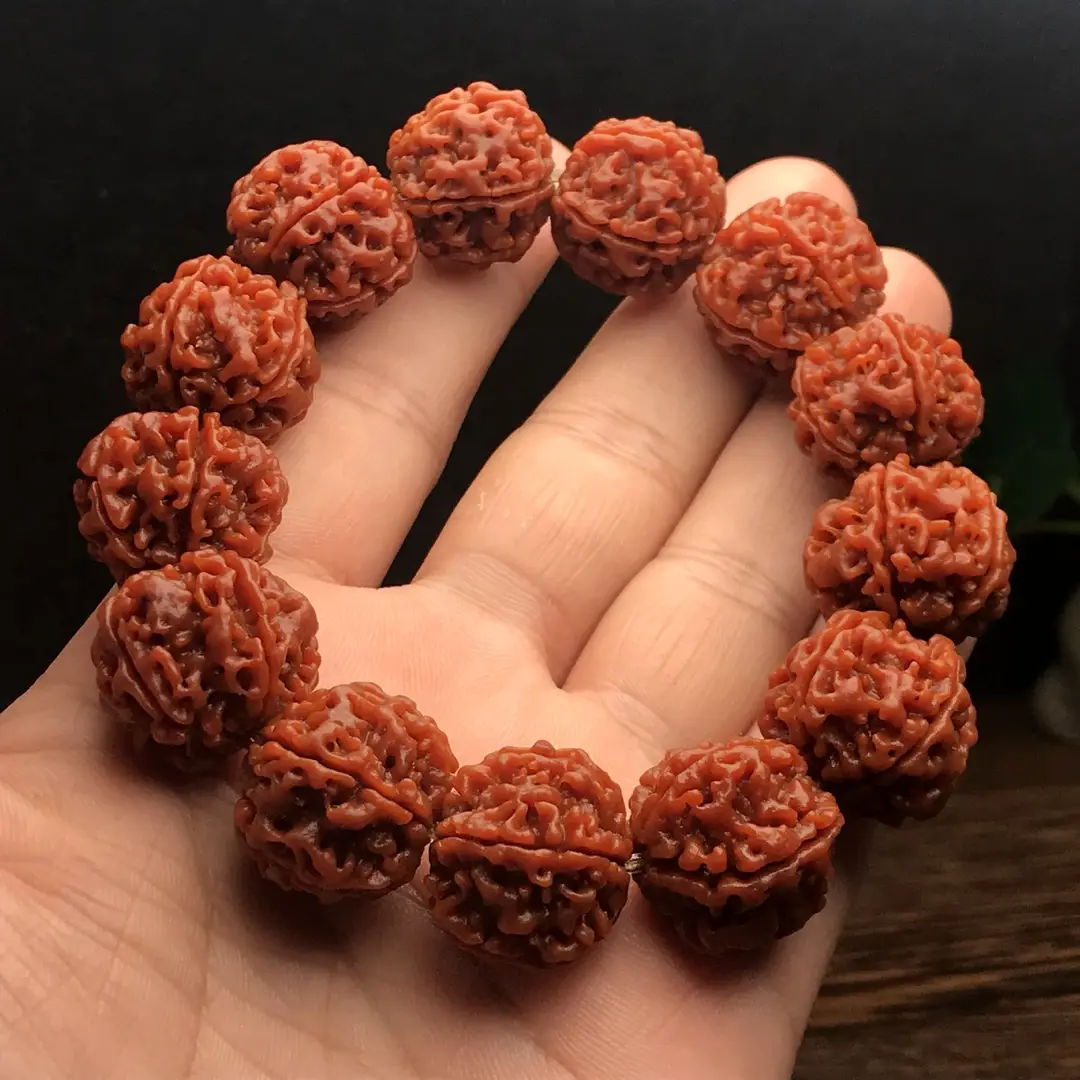Red Five-Petal Handcrafted Bracelet for Men Women