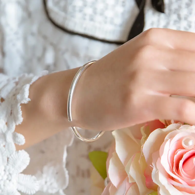 Silver Plated Open End Bracelet for Women