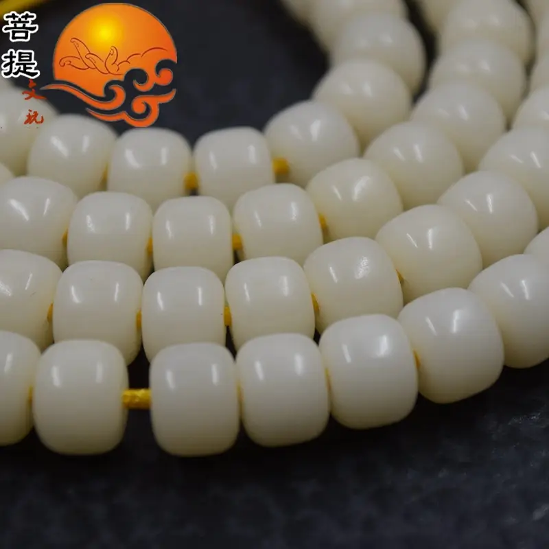 White Jade Bodhi Root Mala for Women Daily Wear