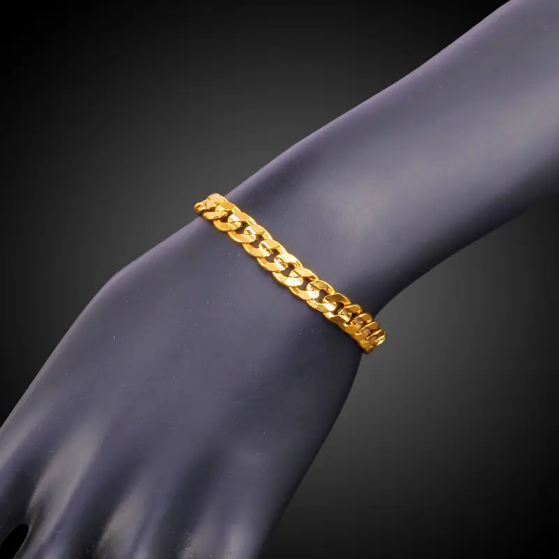 Gold Plated Tank Chain Bracelet for Men