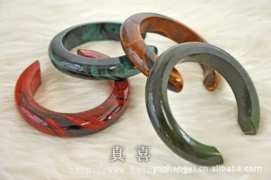 Handcrafted Mango Wood Bracelets in Red Green Yellow Blue