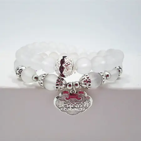 Frosted Crystal Baby Elephant Bracelet for Women