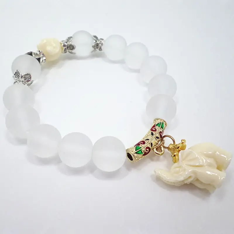 Frosted Crystal Baby Elephant Bracelet for Women