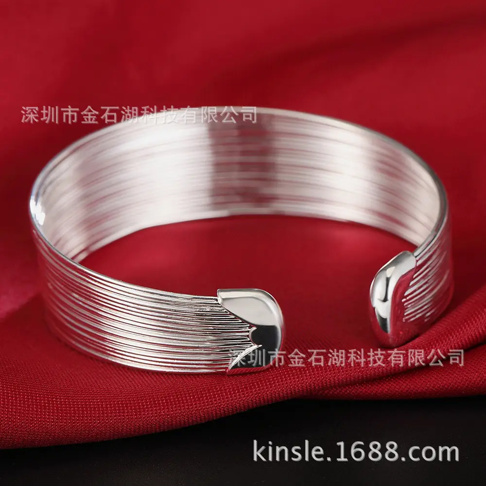 Silver Multi-Line Bracelet for Women, Lightweight, Durable, Retro Design