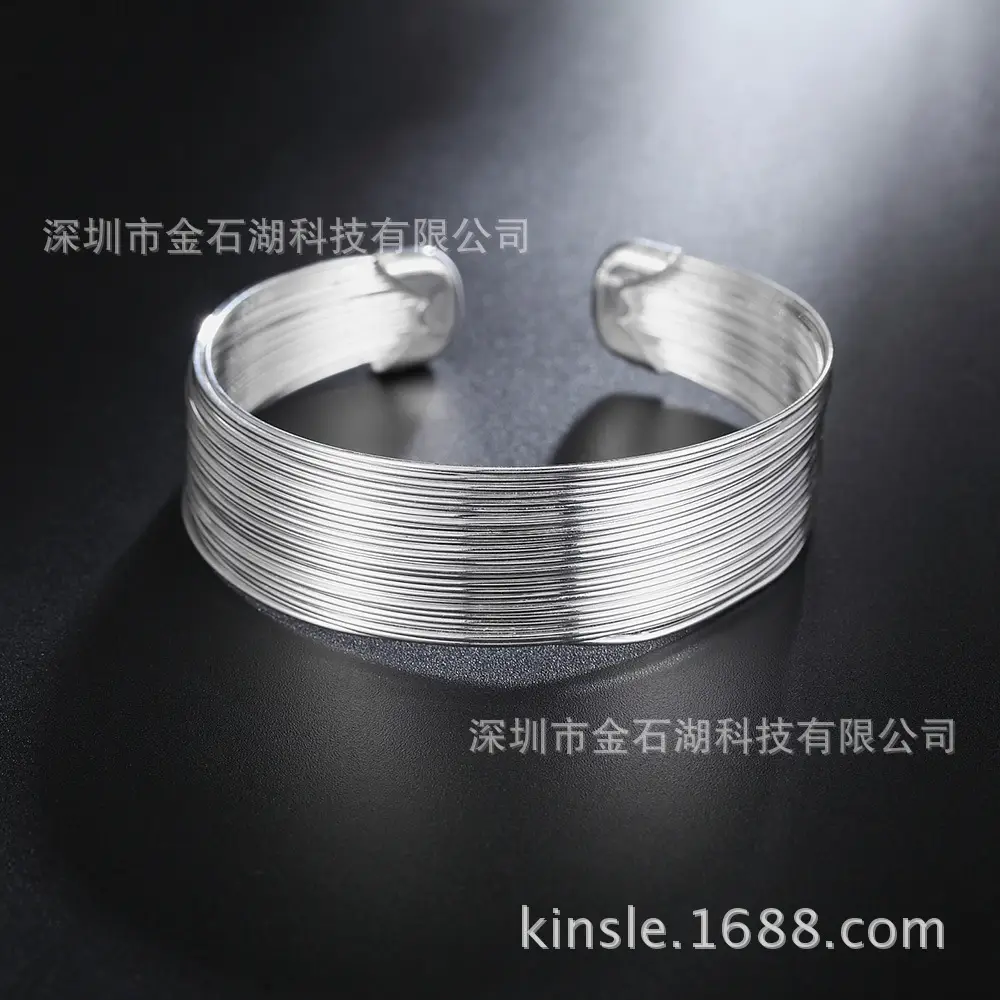 Silver Multi-Line Bracelet for Women, Lightweight, Durable, Retro Design