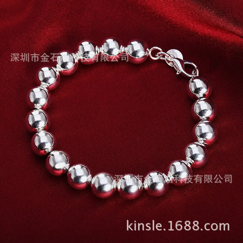 10MM Buddha Beads Silver Plated Bracelet for Daily Wear
