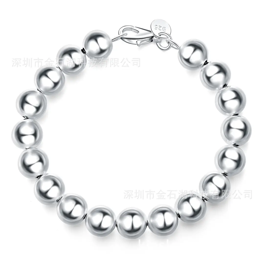10MM Buddha Beads Silver Plated Bracelet for Daily Wear