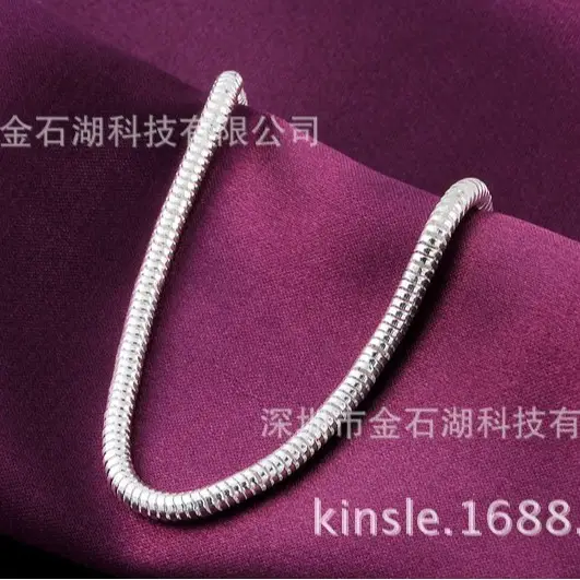 3MM Silver Snake Bone Bracelet for Women