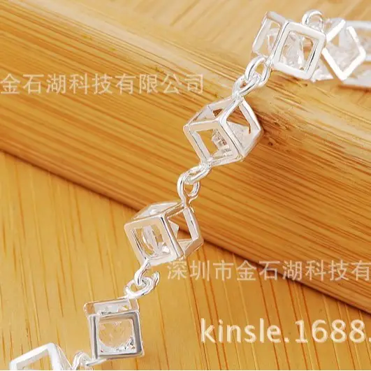 Silver Plated Cubic Zirconia Bracelet for Women