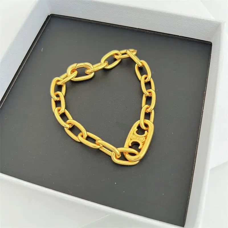 Gold Plated Chain Necklace for Women, Arc de Triomphe Clasp, Premium Brass, Daily Wear & Special Events