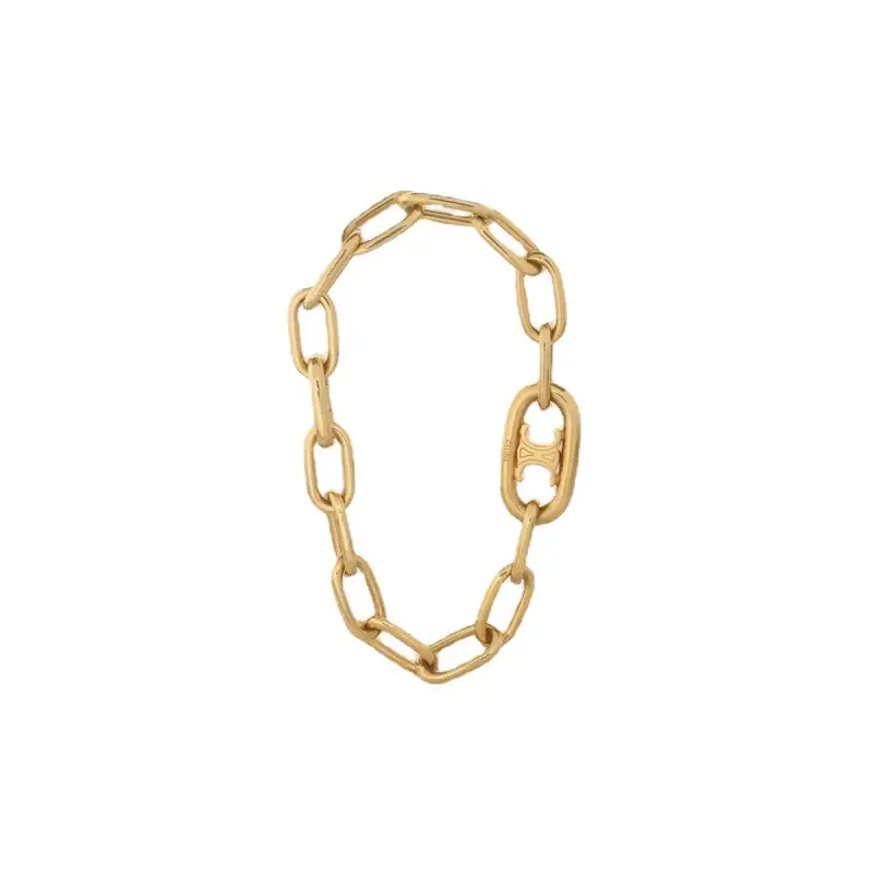 Gold Plated Chain Necklace for Women, Arc de Triomphe Clasp, Premium Brass, Daily Wear & Special Events