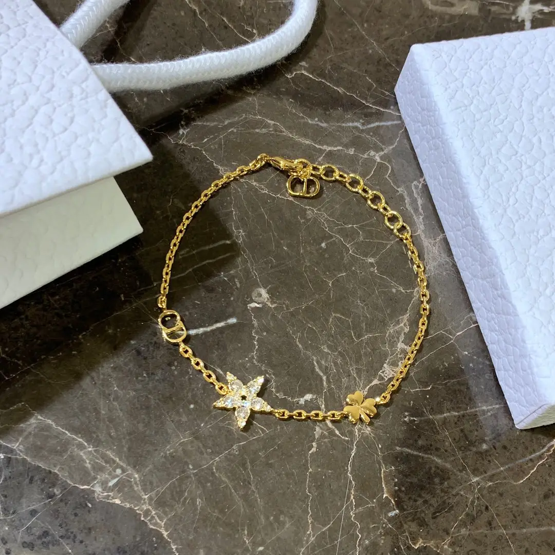 Gold Star & CD Charm Bracelet Set for Women